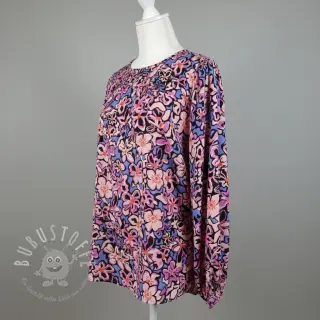 Viskosestoff STRETCH Flowers Junie black