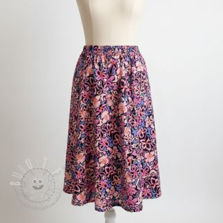 Viskosestoff STRETCH Flowers Junie black