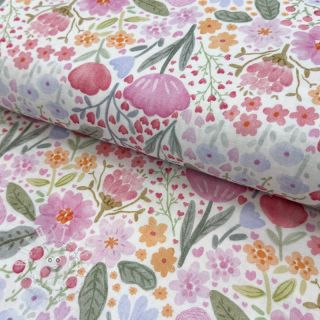 Double gauze/musselin Flowers pink dream digital print