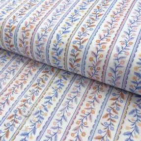 Double gauze/musselin Leaves in stripes digital print ORGANIC
