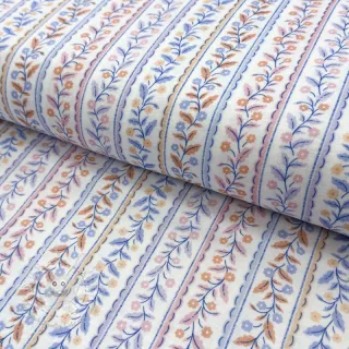 Double gauze/musselin Leaves in stripes digital print ORGANIC