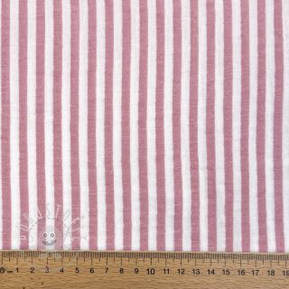 Double gauze/musselin YARN DYED Summer stripe rose