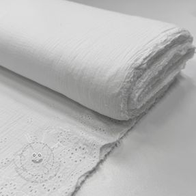 Double gauze/musselin BORDER Helene white
