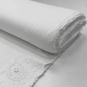 Double gauze/musselin BORDER Helene white