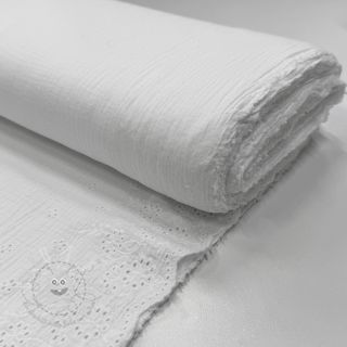 Double gauze/musselin BORDER Helene white