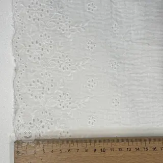 Double gauze/musselin BORDER Helene white