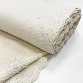 Double gauze/musselin BORDER Helene natural