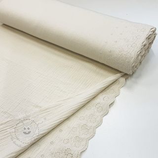 Double gauze/musselin BORDER Helene natural
