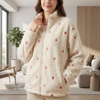 Mantelstoff TEDDY JACQUARD EMBROIDERY Patches