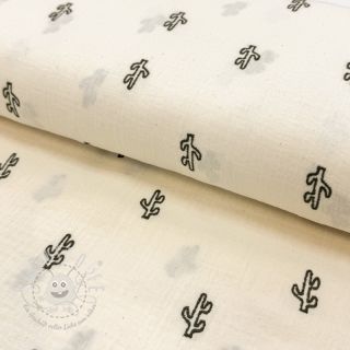 Double gauze/musselin EMBROIDERY Cactus SIMPLY NATURAL