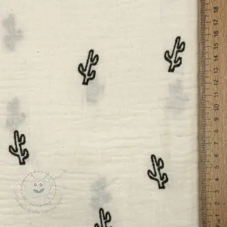 Double gauze/musselin EMBROIDERY Cactus SIMPLY NATURAL