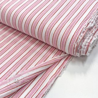 Double gauze/musselin YARN DYED Stripe in stripe pink