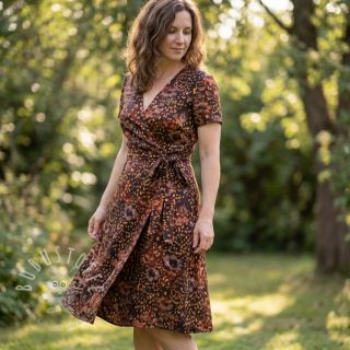 Viskosestoff SATIN Abstract flow digital print