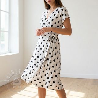 Viskosestoff RADIANCE Polka BIG dot white