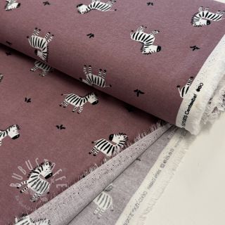 Baumwollstoff FLANNEL Zebras mauve