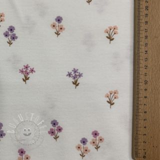 Baumwollstoff FLANNEL Flowers white