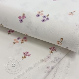 Baumwollstoff FLANNEL Flowers white