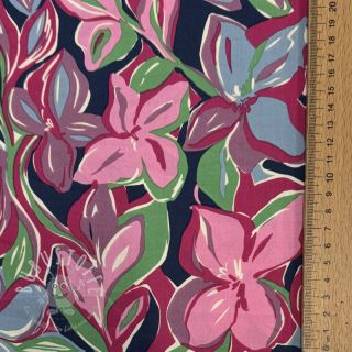 Baumwollstoff VISCOSE Flowers green