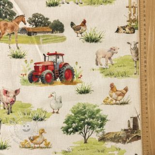 Dekostoff Cosy Farm Animals digital print