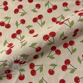 Dekostoff Linenlook premium Cherry Happy Joy