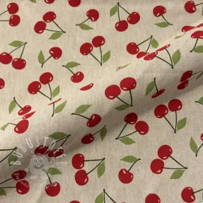 Dekostoff Linenlook premium Cherry Happy Joy