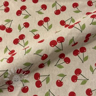 Dekostoff Linenlook premium Cherry Happy Joy