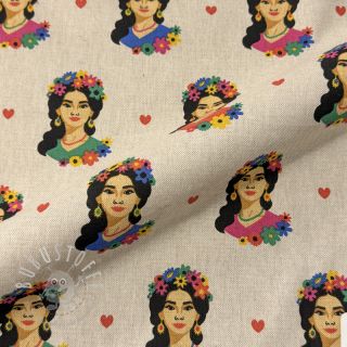 Dekostoff Linenlook premium Viva Flower Girl