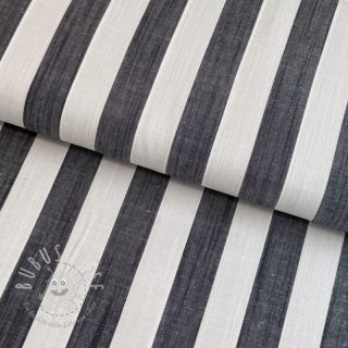 Viskosestoff YARN DYED Stripes BIG navy