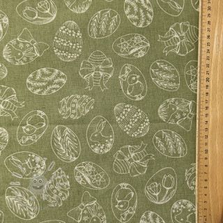 Dekostoff Linenlook premium Easter Egg Tale