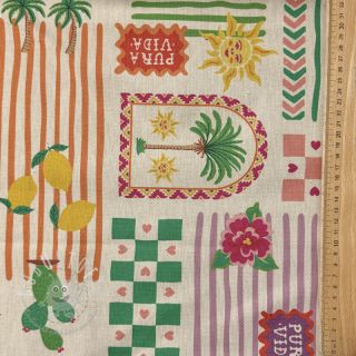 Dekostoff Linenlook Pura Vida Patch digital print