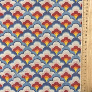 Dekostoff Linenlook Graphic Flower Scale digital print