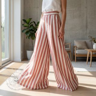 Viskosestoff YARN DYED Stripes BIG orange