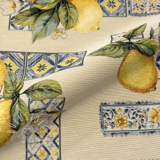 Dekostoff GOBELIN premium Citrus Lemon Azulejos