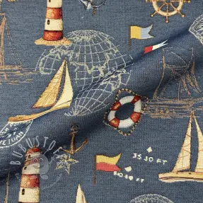 Dekostoff GOBELIN premium Coast Lighthouse Sea