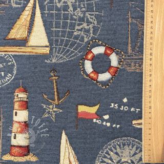 Dekostoff GOBELIN premium Coast Lighthouse Sea