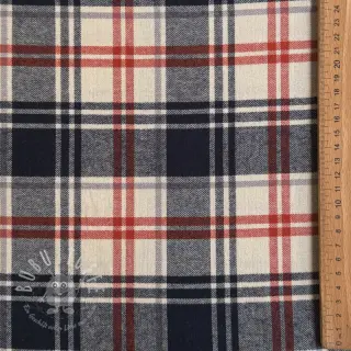 Baumwollstoff YARN DYED BRUSHED Check Mia navy