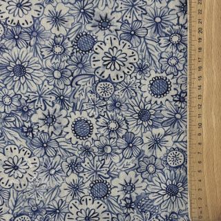 Dekostoff Linenlook Bloom Fully Mix digital print