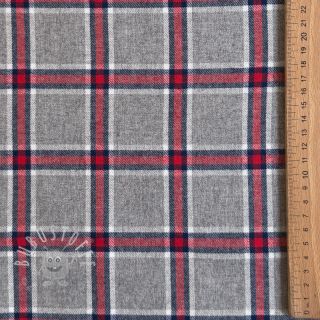 Baumwollstoff YARN DYED BRUSHED Check Dara grey