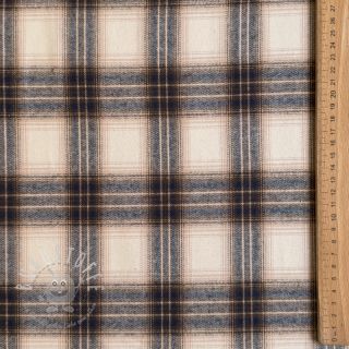 Baumwollstoff YARN DYED BRUSHED Check Tim beige