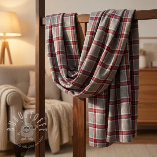 Baumwollstoff YARN DYED BRUSHED Check Dara grey