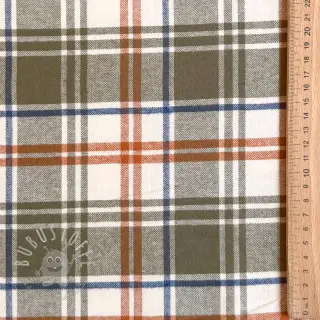 Baumwollstoff YARN DYED BRUSHED Check Mia olive