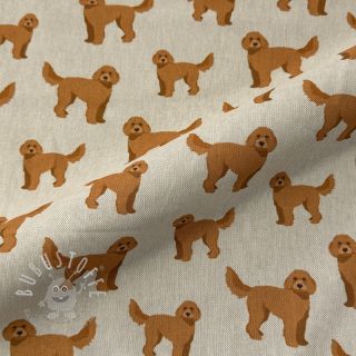 Dekostoff Linenlook Labradoodle Dog Love digital print