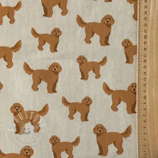 Dekostoff Linenlook Labradoodle Dog Love digital print
