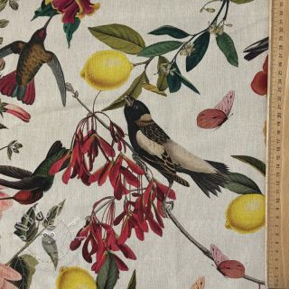 Dekostoff Linenlook Lemon Tropic Artisan digital print