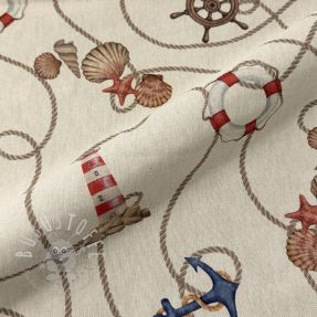 Dekostoff Linenlook Maritime Rope Mix digital print