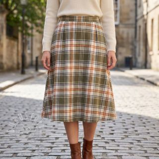 Baumwollstoff YARN DYED BRUSHED Check Mia olive