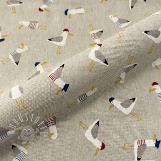 Dekostoff Linenlook premium Seagull dress up