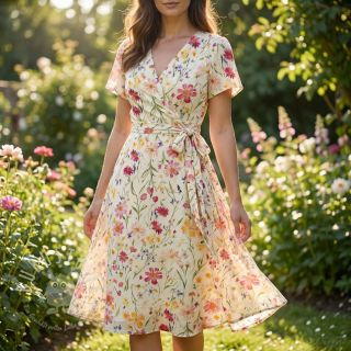 Viskosestoff RADIANCE Flowers Rubie digital print