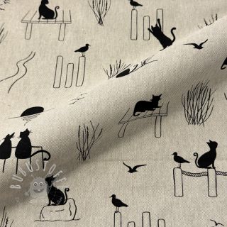 Dekostoff Linenlook premium Cat Sea Life