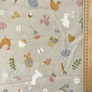 Dekostoff Linenlook premium Easter Doodle Icon